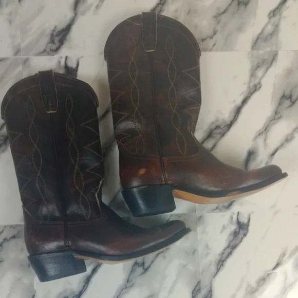 Vintage Leather Western Boots size‎ 7.5 - Picture 3 of 5